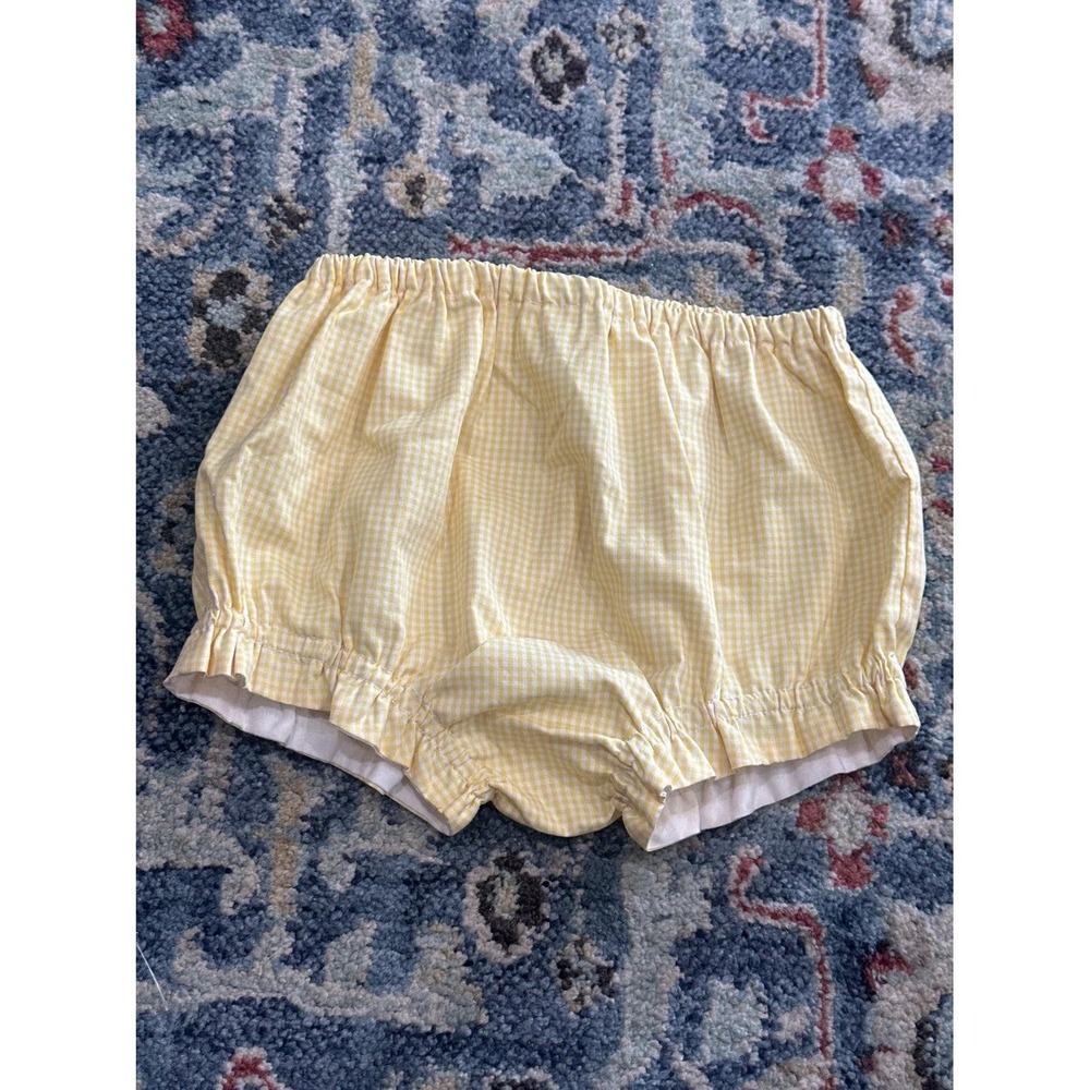 Bloomers Girls 3T Yellow Gingham Ruffle Diaper Cover EUC